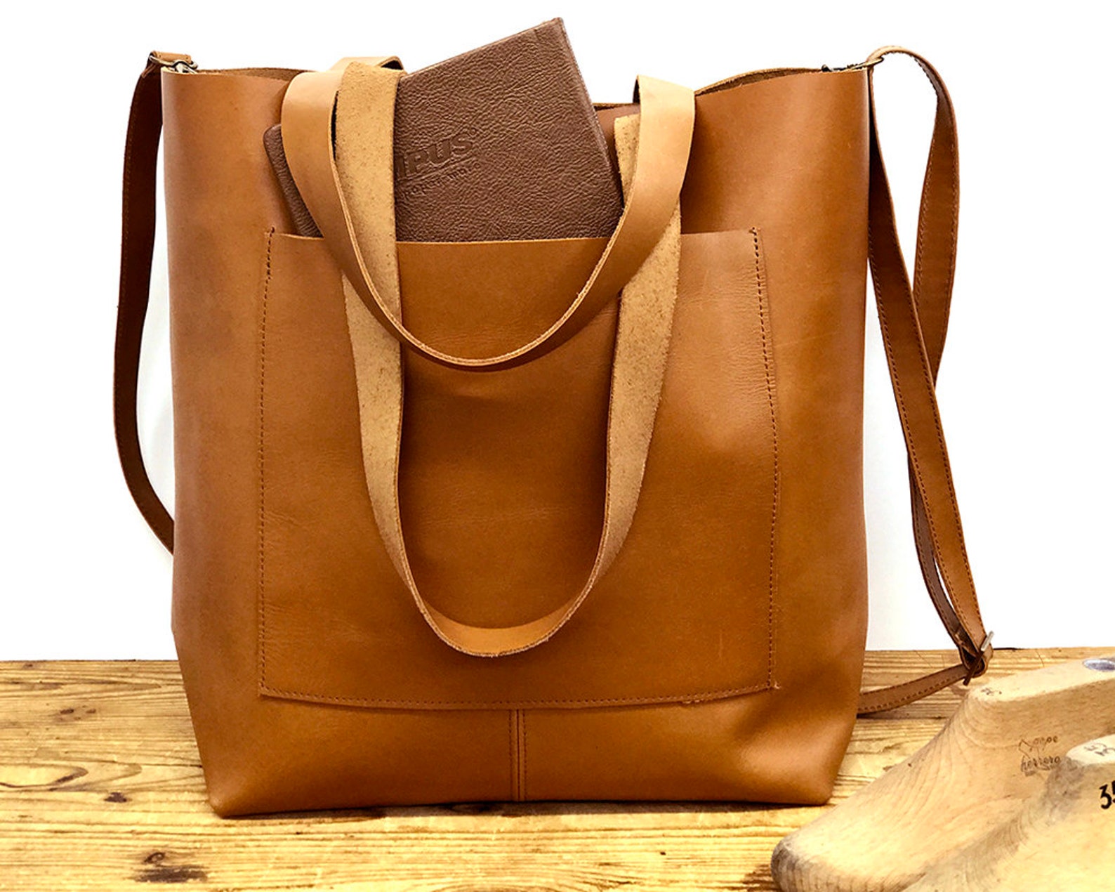 Camel Leather Bag Leather Tote Crossbody Camel Leather Tote Etsy