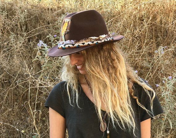 Sale! Brown Fedora Hat Felt Hat Wool Hat Womens Hat Cowboy Hat Fedora Wool Felt Hat Designer Hat Western Hat Felted Hat Fedora Hat