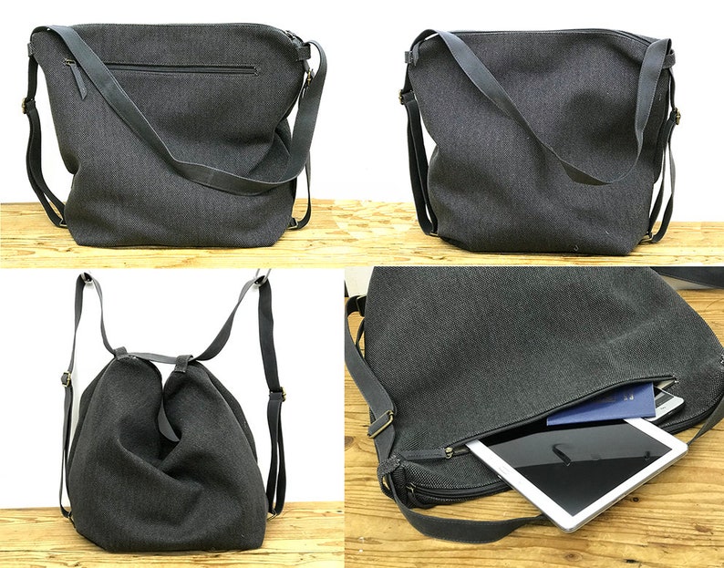womens grey messenger bag