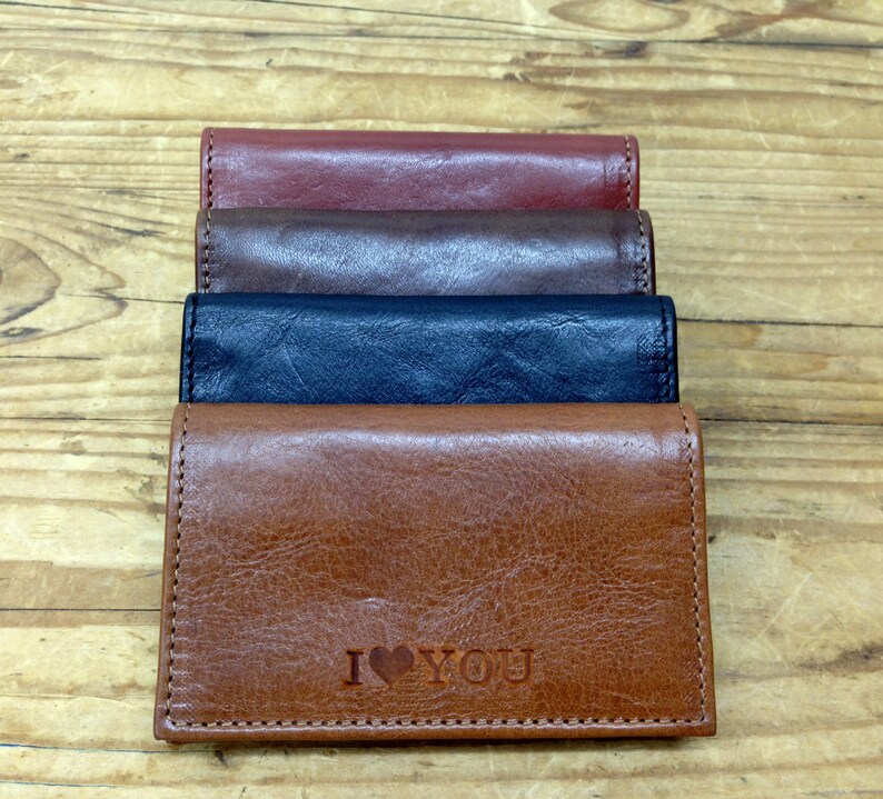 Sale Brown mens card wallet Leather Wallet man Personalized Etsy