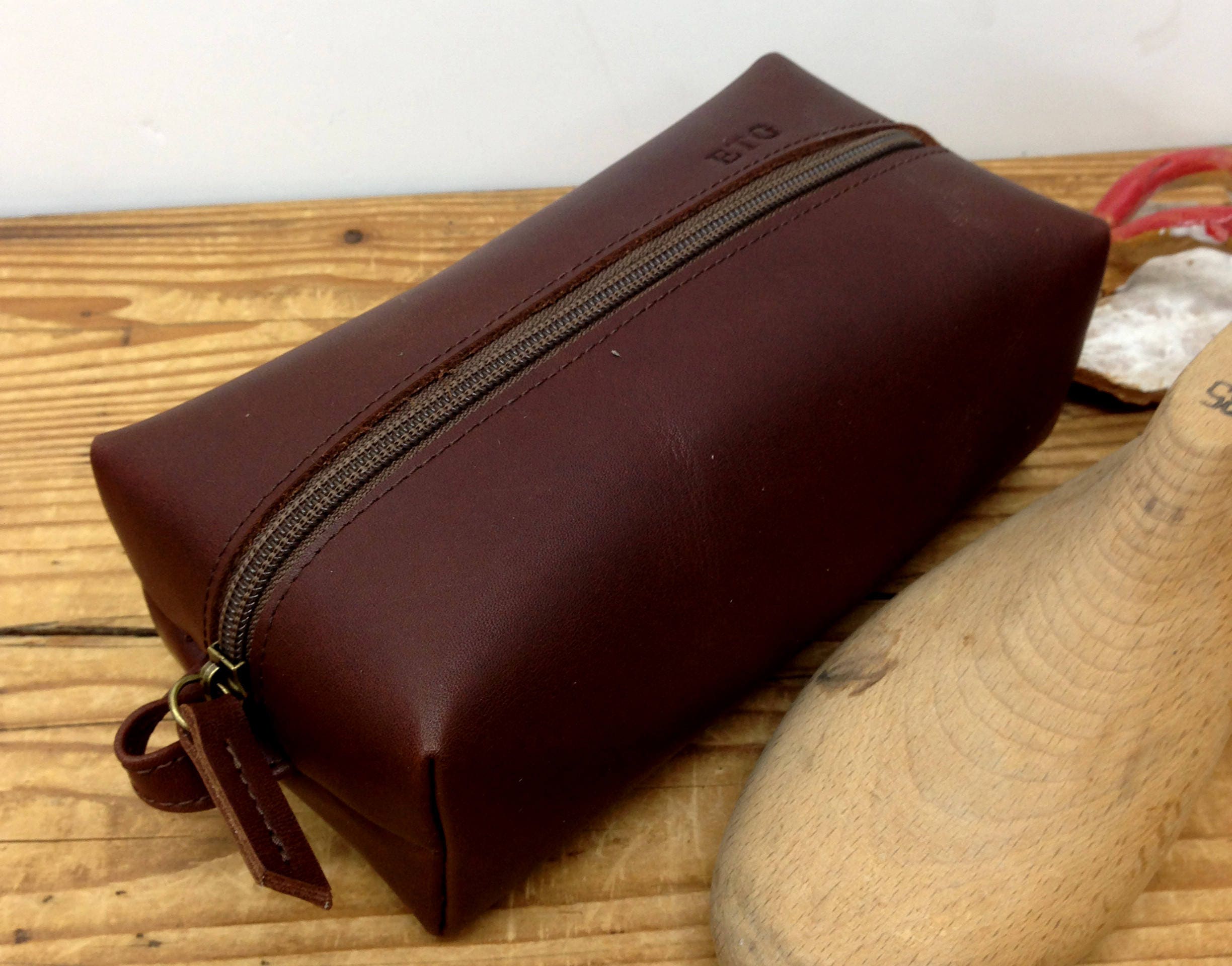 leather travel toiletry bag mens