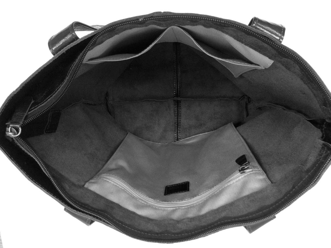 Black Leather Crossbody Tote Bag Large Black Leather Crossbody Etsy