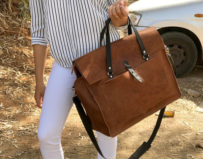 Large Leather Bag Brown Leather Cross Body Bags Women Leather Etsy
