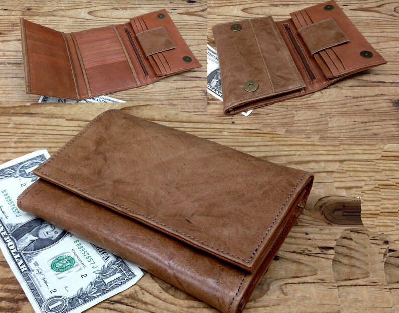 Sale Women Leather Wallet brown women's leather wallet | Etsy