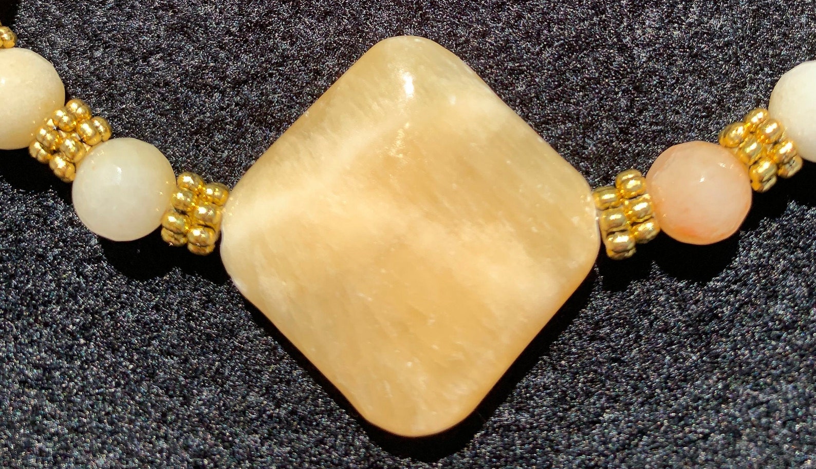 Yellow Jade Necklace Yellow Gemstone Necklace Yellow Jade Etsy