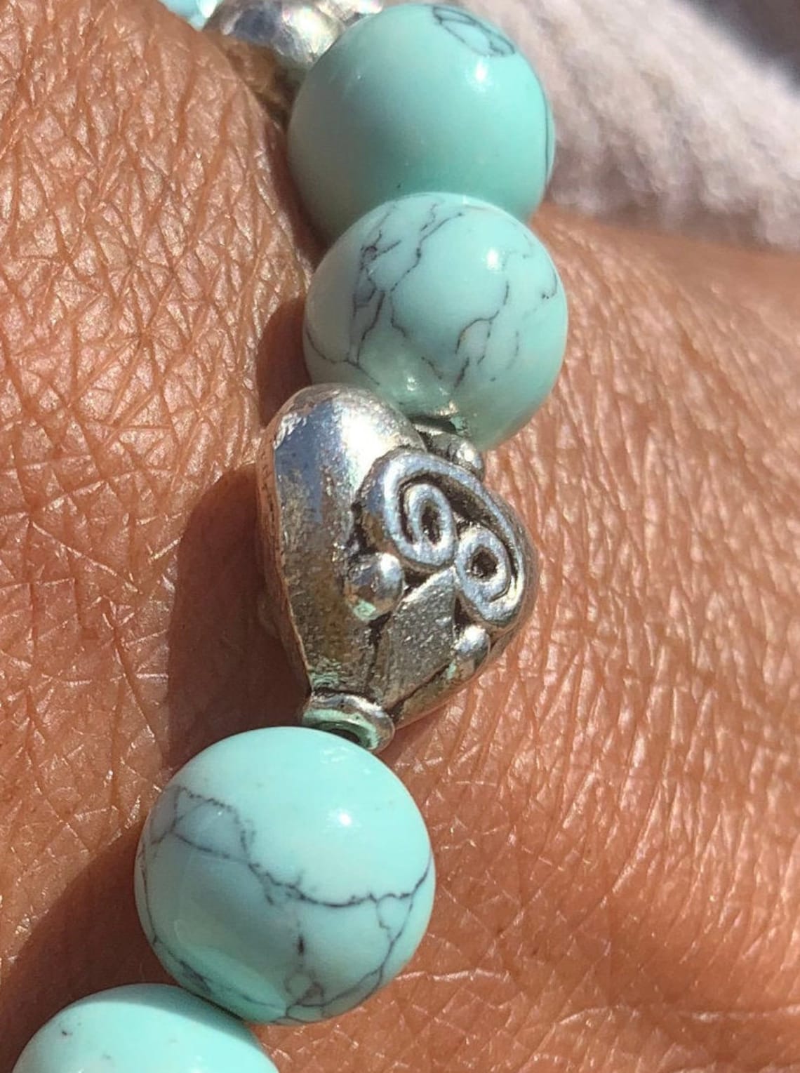 green-turquoise-silver-heart-bracelet-handmade-stone-jewelry-etsy