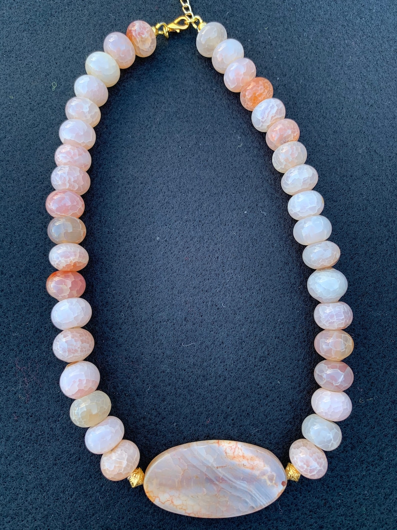 Agate Gemstone Necklace Agate Necklace Agate Statement Necklace