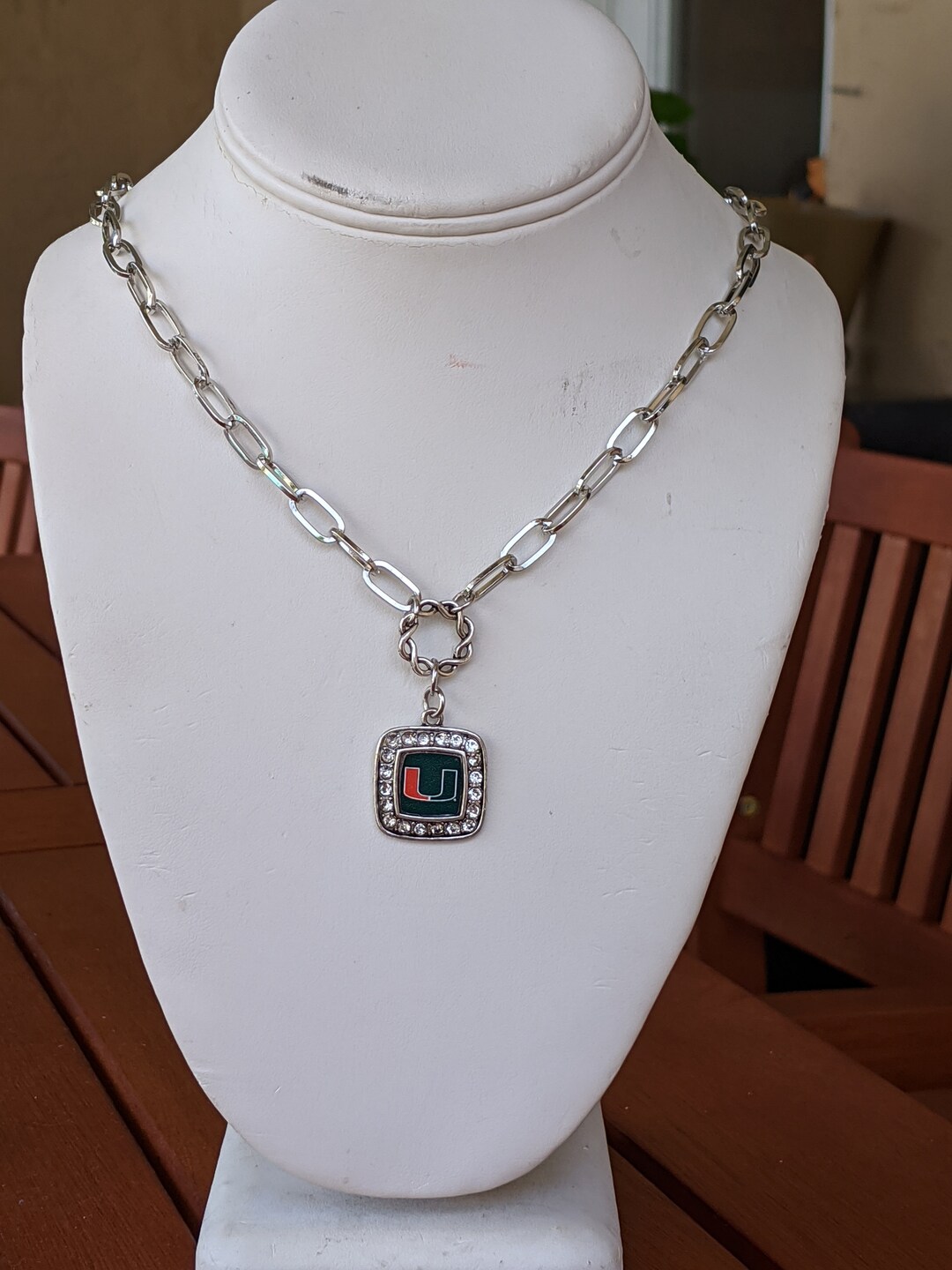 University of Miami Crystal Rhinestone Hurricanes Football U Etsy