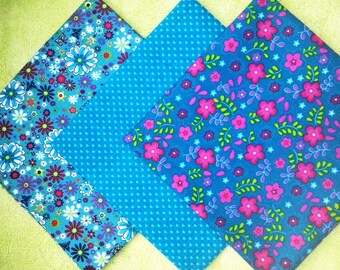 Set of 3 patterned cotton fabric coupon