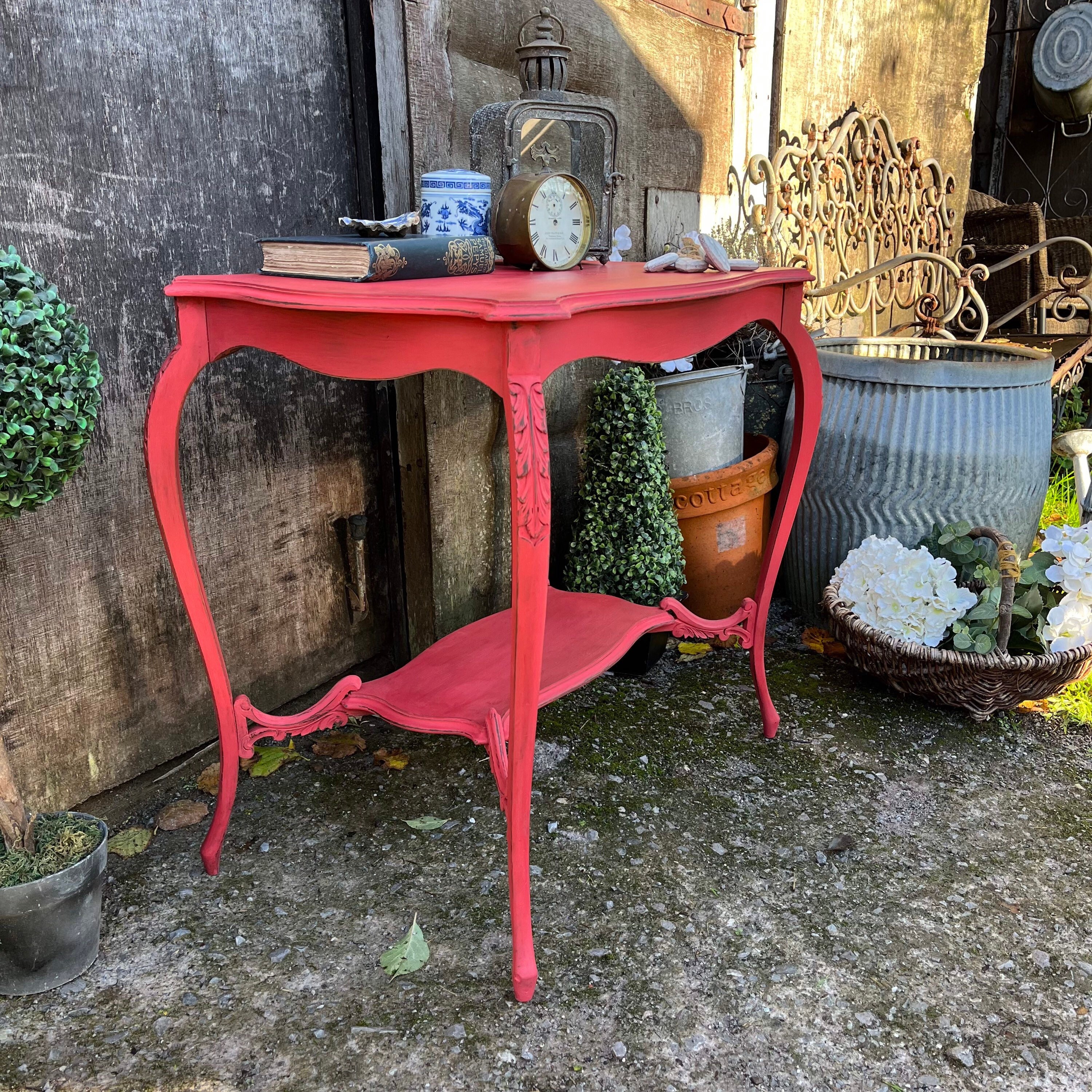 Red Side Table Etsy UK