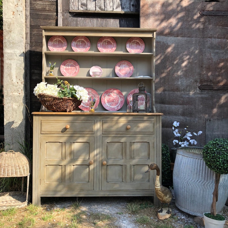 Stunning Vintage Oak Country Farmhouse Grey Hand Painted Ercol Etsy