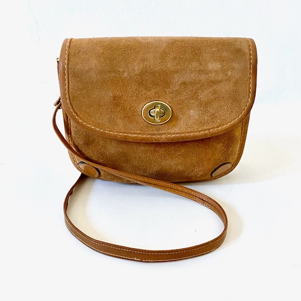 1970s RARE BONNIE CASHIN Suede and Leather Shoulder Pouch Bag Convertible Clutch Bonnie Cashin for Meyers