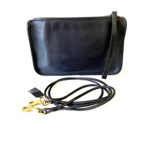 m341 Vintage Coach Black Leather Mini Wristlet Bag Card Cosmetic Trave –  TimeKeepersOlive