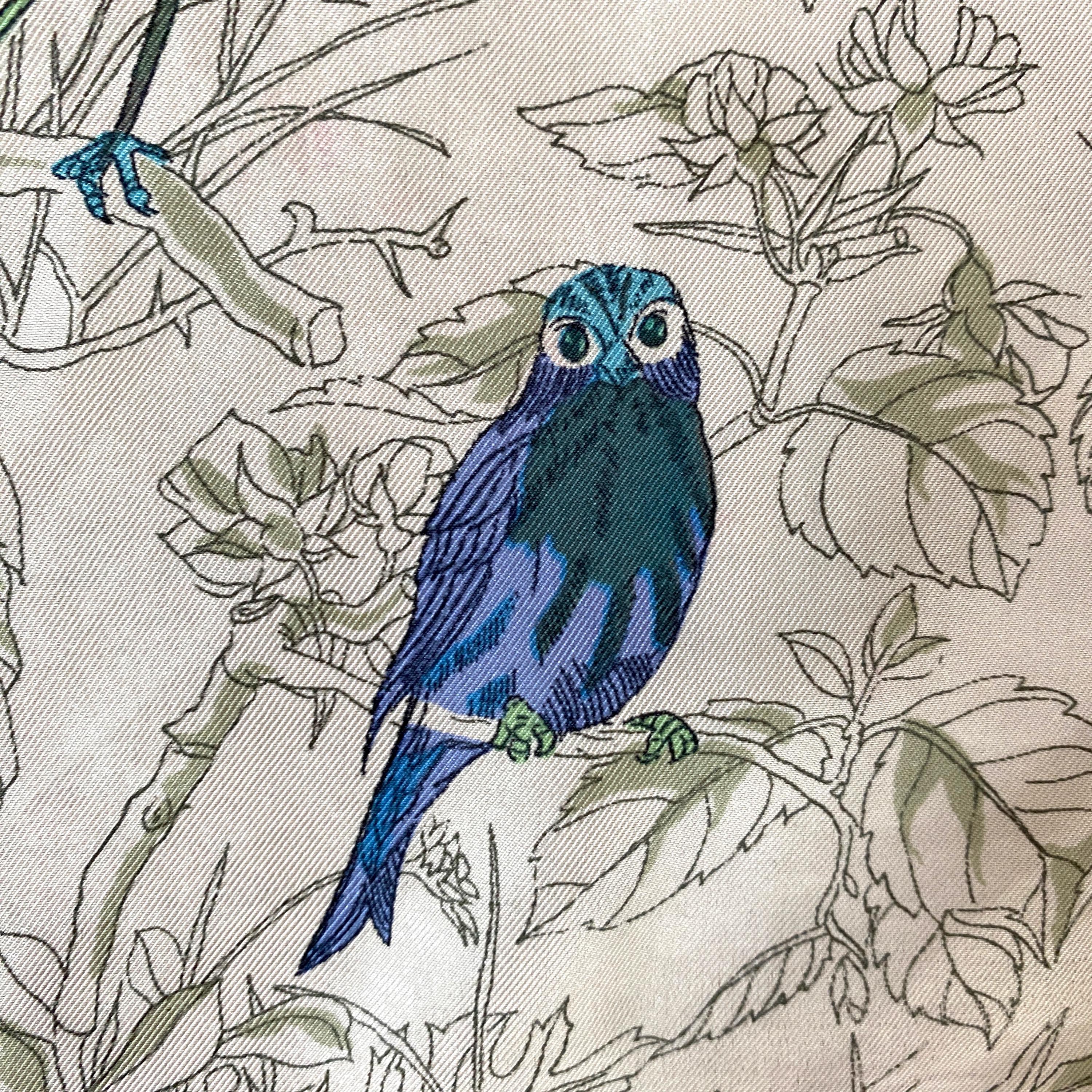 1940 Liberty of London Silk Blue Birds Vintage Novelty Print Scarf