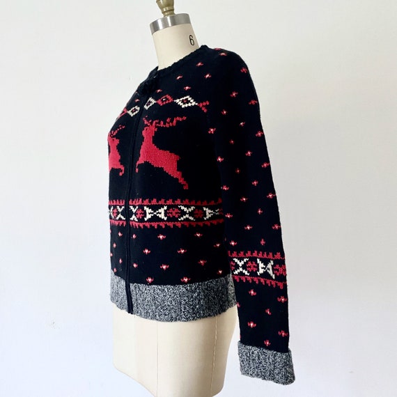 Vintage Ralph Lauren Wool Novelty Deer Sweater Zi… - image 3
