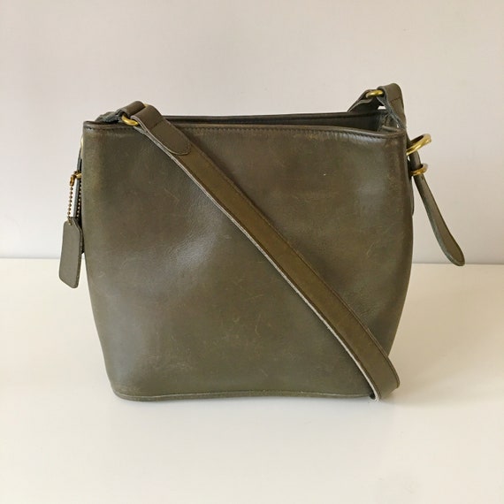 Coach Vintage Moss Green Equestrian Bucket Saddleb