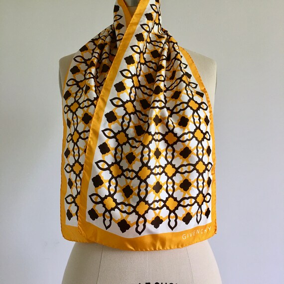 Vintage Givenchy Silk Scarf Head Scarf Graphic Si… - image 5