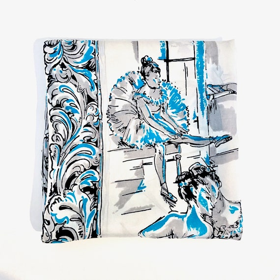 1950c Vintage BALERINA Glentex Scarf Square Silk … - image 10