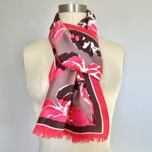 1970 Vera Neumann Original Scarf Vera Scarf Vintage Scarf Graphic Design Extra Long Scarf Gift for Her 60&quot;