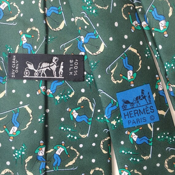 Hermes Tie SILK SKIIER Silk Twill Vintage Hermes N