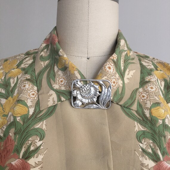 Vintage V&A Victoria Albert Museum Print Blouse Sh