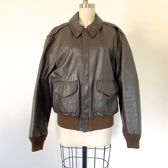 Cooper A-2 bomber Vintage 60s brown leather aviato