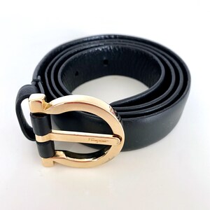 Ferragamo Vintage Women’s Belt, Black Metal Buckle Double Gancini fixed belt - Women | Ferragamo main image 4