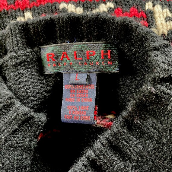 Vintage Ralph Lauren Wool Novelty Deer Sweater Zi… - image 6
