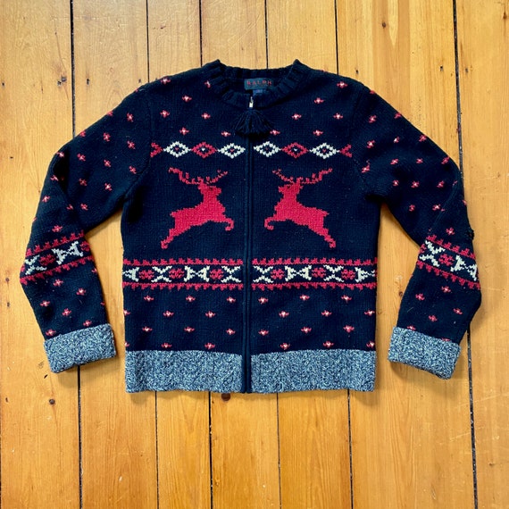 Vintage Ralph Lauren Wool Novelty Deer Sweater Zi… - image 7
