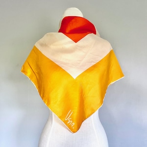 Vintage 1970s Vera Neumann Silk Scarf: Graphic Design, Hand-Rolled Edges