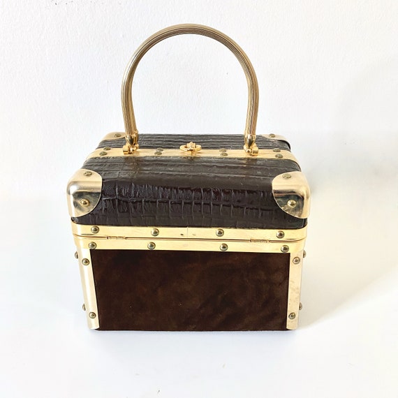 Vintage Rosenfeld Box Purse Train Case Handbag 1960’s… Gem