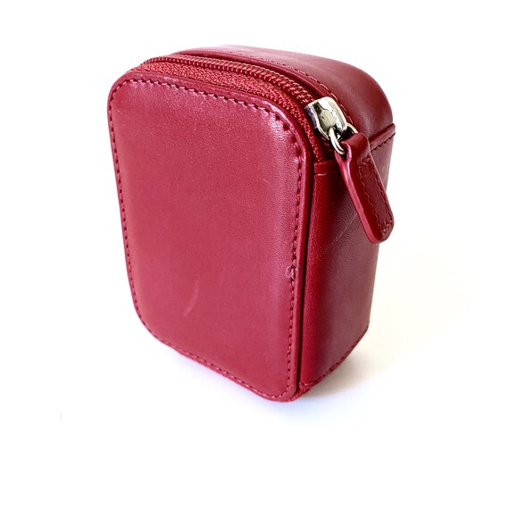 Vintage COACH Triple Pill Travel Case Red Leather Zip… Gem