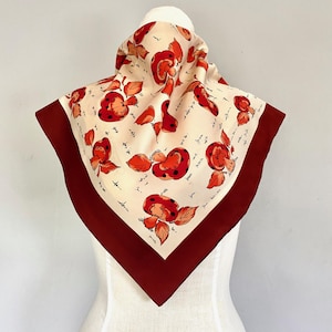 1960 Mod MUSHROOM Scarf Novelty Print Psychedelic Missty Acetate Rayon Blend