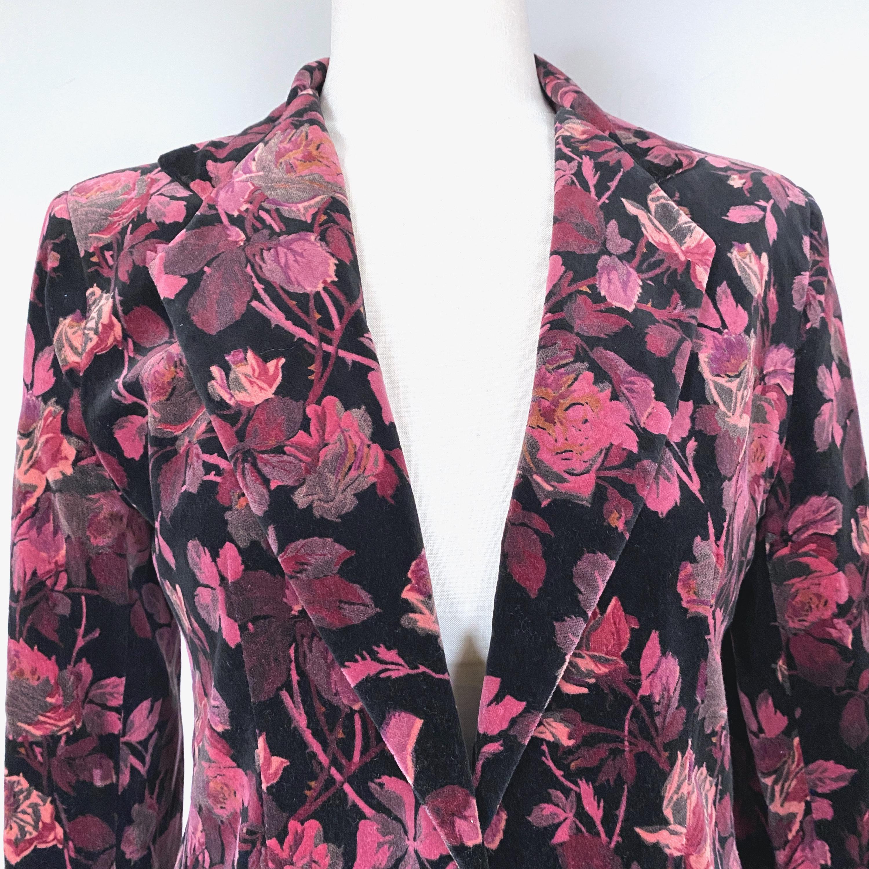 ジャケット Floral Print Velvet Blazer Gucci x Ken Scott Floral Print Velvet Blazer - Runway Catalog