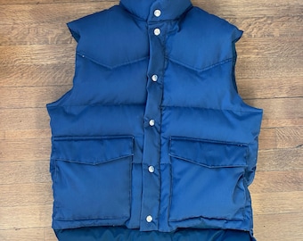 ジャケット・アウター 80s vintage reversible down vest jacket Vintage Reversible First Down Puffer Vest Big Logo Outwear Fashion