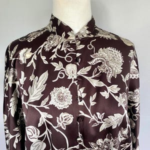 1980s Silk Jacket J PETERMAN Silk Boho Vintage Kimono Button Cardigan L/XL