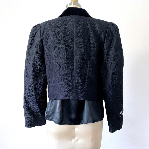 1980s Louis FERAUD Quilted Silk Velvet EMBELISHED… - image 4