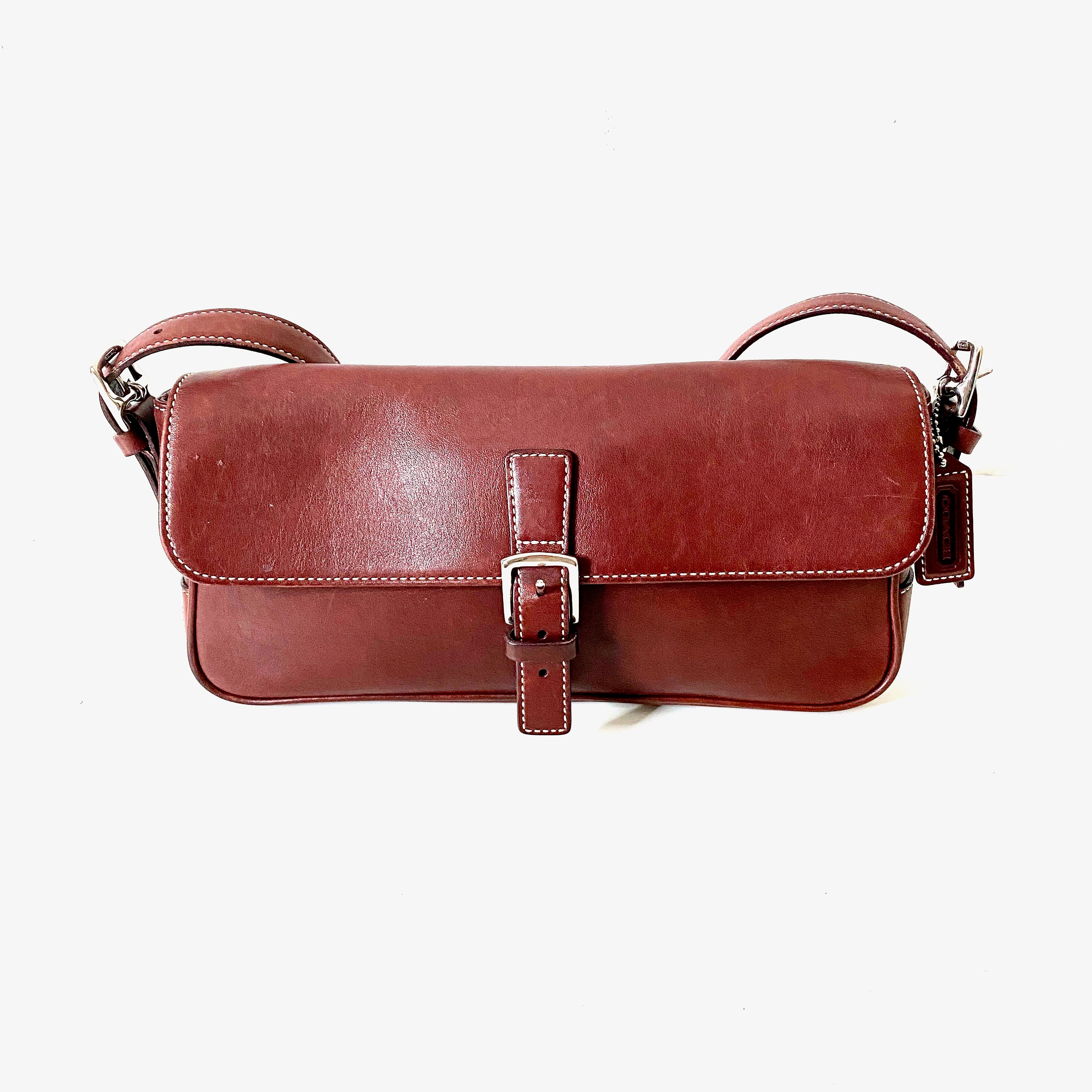Coach Vintage Y2K East-west Hampton Russet Burgundy Med Shoulder 