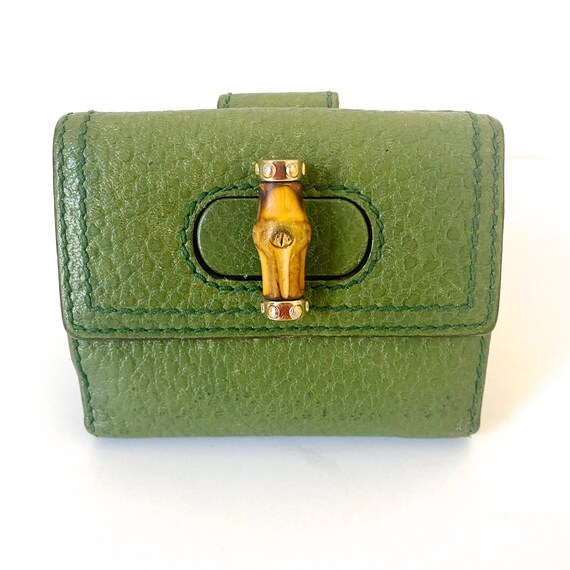 GUCCI Bamboo 1980’s Folded Wallet Vintage Leather