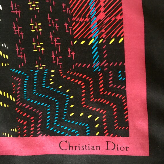 Vintage Christian Dior Silk Scarf Large Silk 1970s