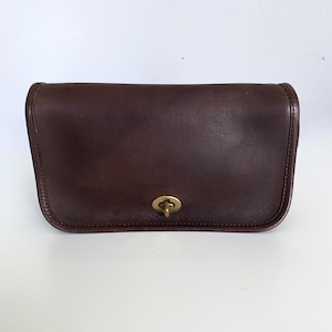 Vintage Coach Dinky Bag: Brown Leather Crossbody Purse, Made in USA