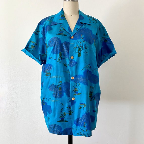1930s McInerny's Hawaiian Shirt SILK Loop Collar … - image 2