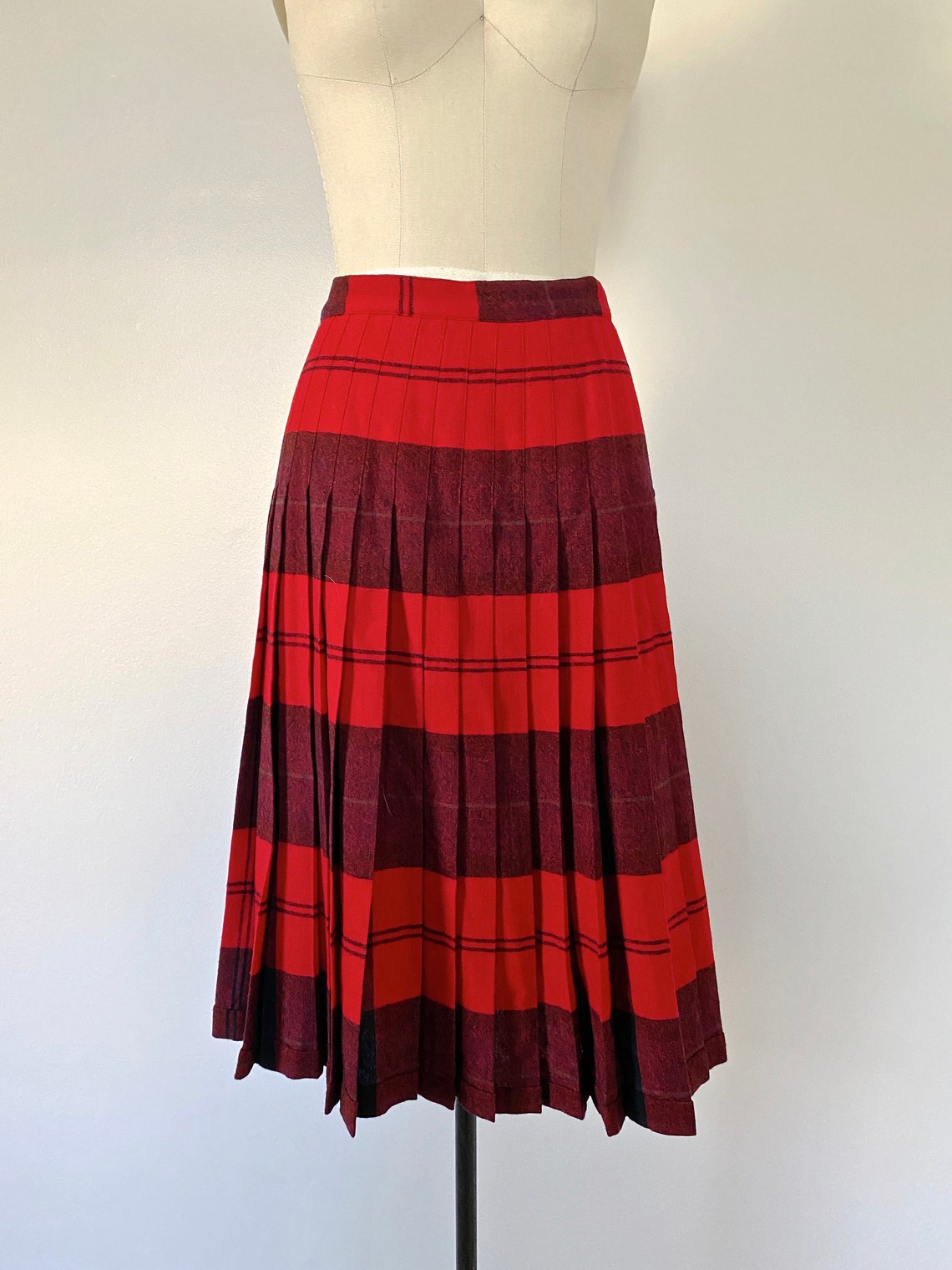 1950 Pendleton Turnabout reversible wool skirt Pleated skirt | Etsy