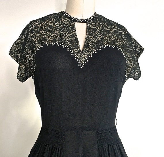 1940's Swing Era Dress Rare Dress Vintage Rhinest… - image 1