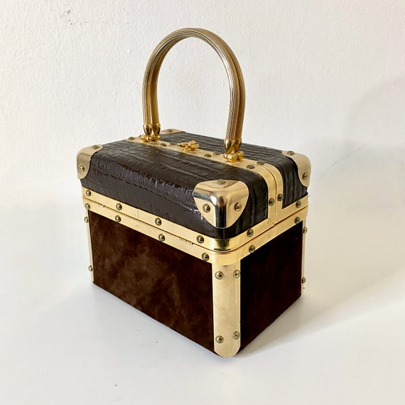 Vintage Rosenfeld Box Purse Train Case Handbag 1960’s… Gem