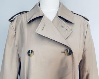 Vintage 1990s Lauren Ralph Lauren Trench Coat / 90s Overcoat