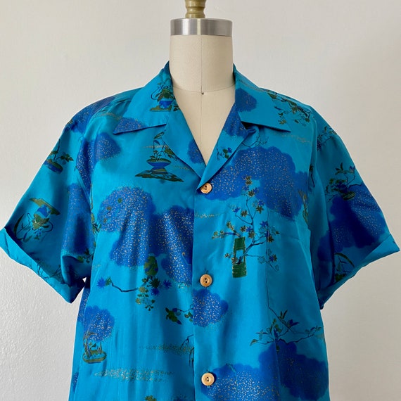 1930s McInerny's Hawaiian Shirt SILK Loop Collar … - image 1