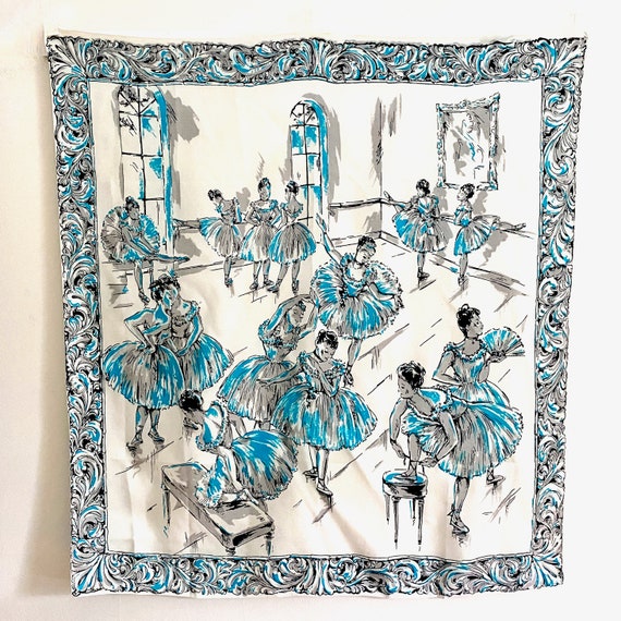 1950c Vintage BALERINA Glentex Scarf Square Silk … - image 2