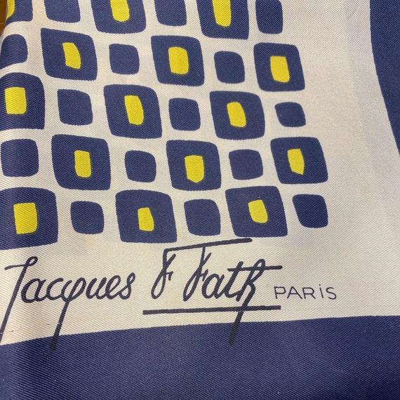 1940s Jacques FATH Vintage Scarf Square Silk Scarf
