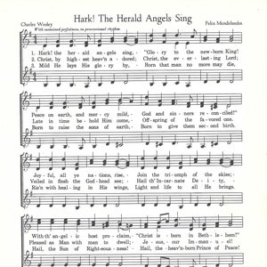 Download istantaneo, ascolta! Gli angeli dell'araldo cantano un inno di Natale stampabile, canti natalizi vintage, spartiti antichi, decorazioni per la fattoria, stampa di pagine di inni